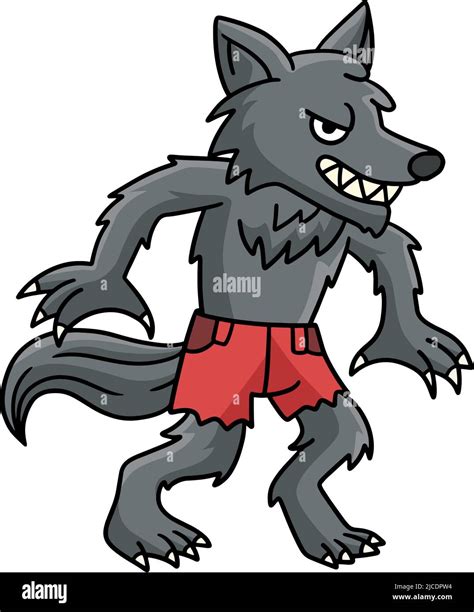 Werewolf Halloween Cartoon Colored Clipart Stock Vector Image & Art - Alamy