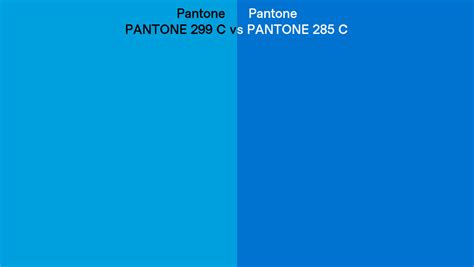 Pantone 299 C vs PANTONE 285 C side by side comparison