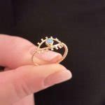 14K Real Solid Gold Turquoise Evil Eye Ring For Women | December Birthstone Ring