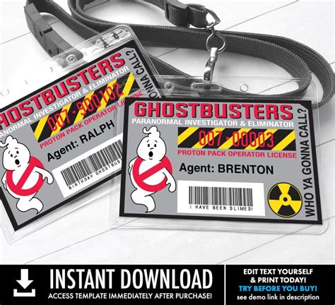 Ghostbusters Name Tag Printable - Free Printable Templates