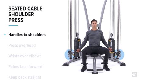 Seated cable shoulder press | Exercise Videos & Guides | Bodybuilding.com