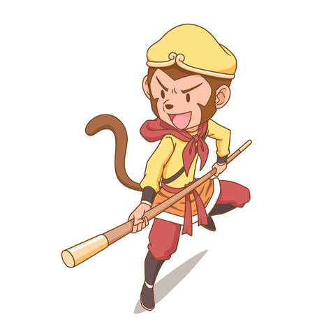 Cartoon character of Sun Wukong, The monkey king. 6836994 Vector Art at ...