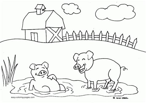 Black And White Farmyard Coloring Pages For Kids - Coloring Home