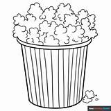 Popcorn Kernel Coloring Page Sketch sketch template