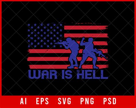 War Is Hell Military Editable T-shirt Design | Creative Design Maker ...