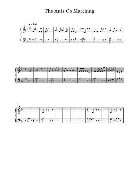 The Ants Go Marching Sheet music for Piano (Solo) Easy | Musescore.com