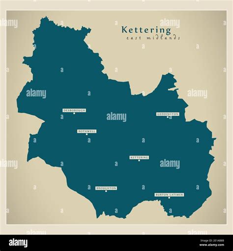 Kettering district map - England UK Stock Vector Image & Art - Alamy