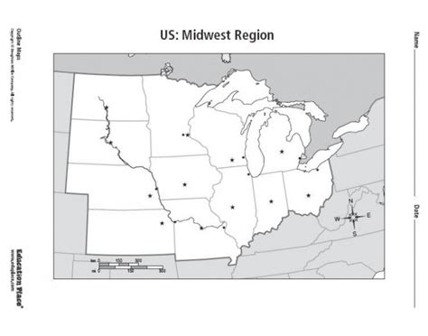 Midwest States And Capitals Blank Map 2022 - US Map Printable Blank