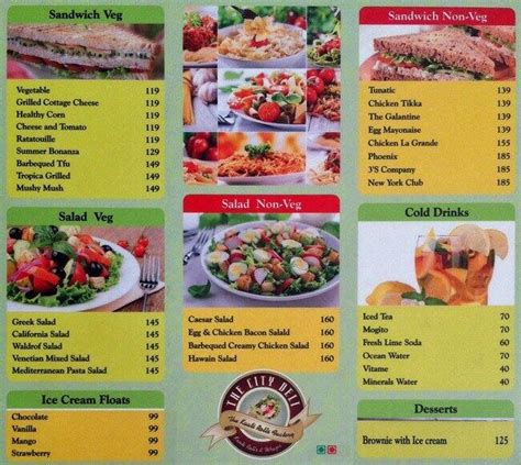 Menu at The City Deli, Chennai, Phoenix Marketcity