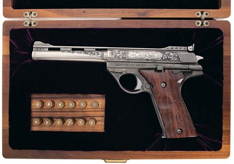 Ben Shostle Engraved Auto Mag Model 180 Semi-Automatic Pistol in 44 AMP with Case