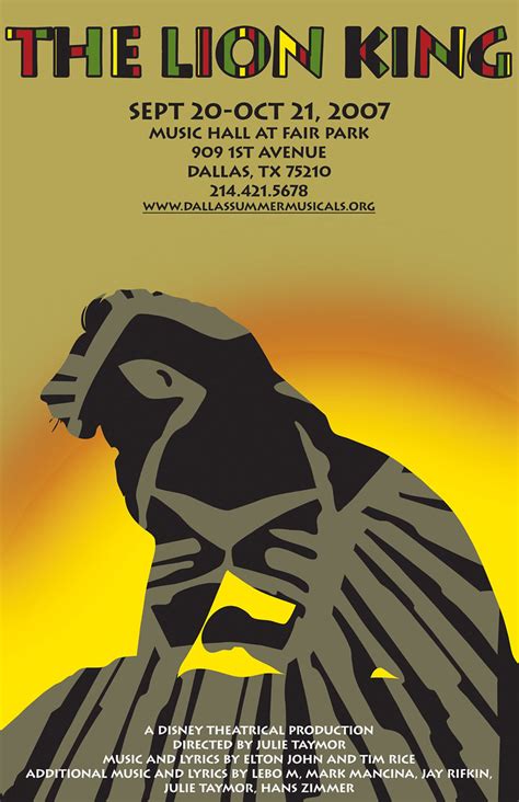 The Lion King | Musical poster for a school project. | Chiceaux Lynch ...