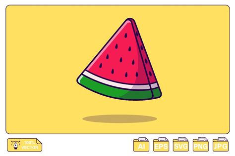 Slice of Watermelon Cartoon Graphic by mokshastuff · Creative Fabrica