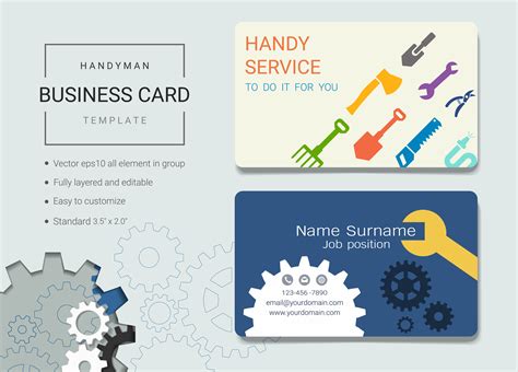 Handyman business name card design template 527859 Vector Art at Vecteezy