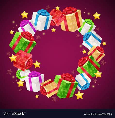 Birthday gift box garland background Royalty Free Vector