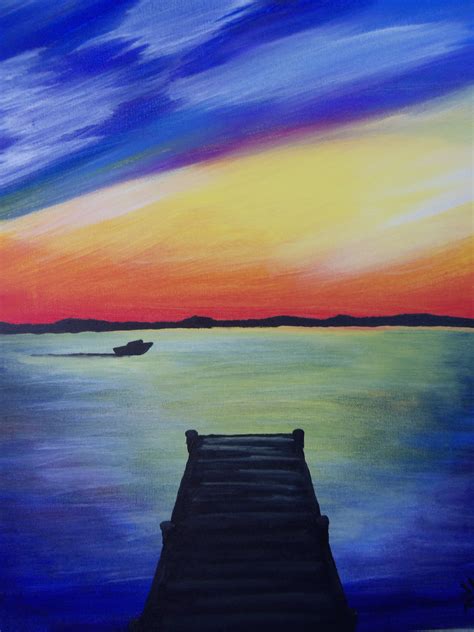 Dock at Sunset - Pinot's Palette Painting