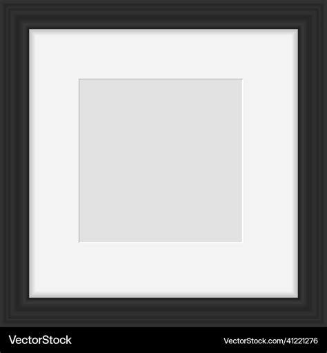 Black picture frame realistic border mockup Vector Image