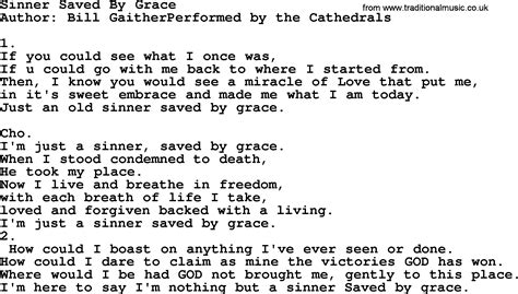 Sinner Saved By Grace - Apostolic and Pentecostal Hymns and Songs lyrics, and PDF