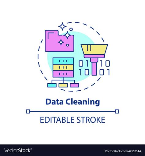 Data cleaning concept icon Royalty Free Vector Image