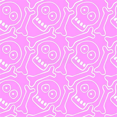 Seamless Pattern with Human Skull and Bones. Primitive Cartoon Style ...