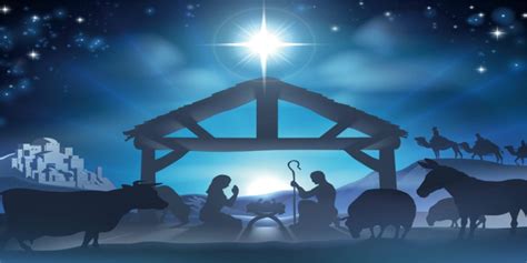 Buy LFEEY 20x10ft Birth of Jesus Backdrop Christmas Night Manger Nativity Scene Silhouette ...