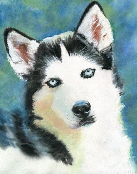 Watercolor Dog, Watercolor Animals, Watercolor Paintings, Siberian Husky Dog, Husky Dogs, Dog ...