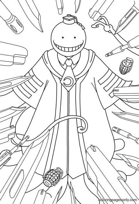 Assassination Classroom Koro Sensei Coloring Page - Free Printable Coloring Pages