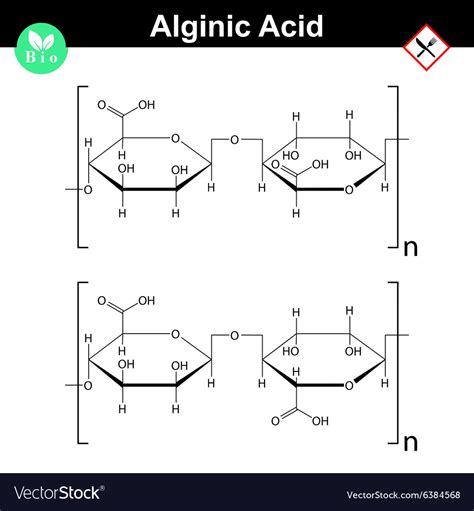 Alginic acid molecular structure Royalty Free Vector Image