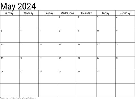 May 2024 Calendar With Holidays - Handy Calendars