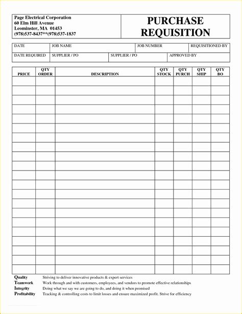 Free Requisition form Template Excel Of Purchase Requisition form ...