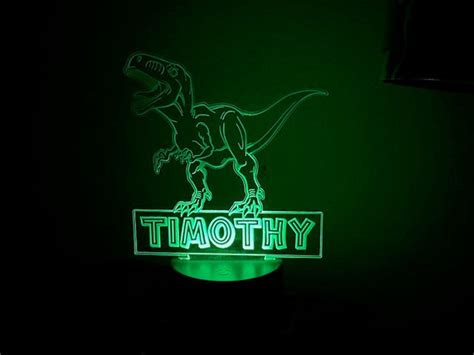 Dinosaur Night Light Personalized Night Light Kids Bedroom - Etsy