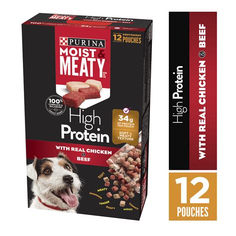 Purina Moist & Meaty High Protein Dry Dog Food, High Protein With Real Chicken & Beef, 72 oz ...