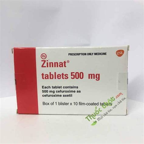 Zinnat Tablets 500mg - Hộp 10 Viên - Kháng Sinh Kháng Khuẩn