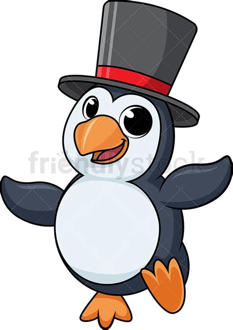 Dancing Penguin Cartoon Clipart Vector - FriendlyStock