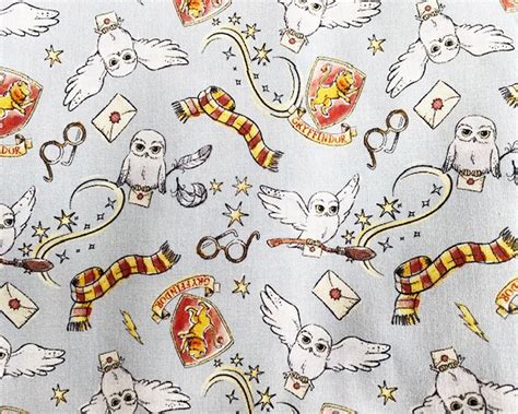 Harry Potter Fabric Licensed Gryffindor Crafts Hedwig | Etsy