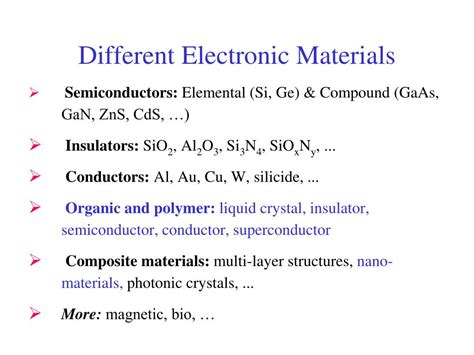 PPT - Different Electronic Materials PowerPoint Presentation, free download - ID:4548137