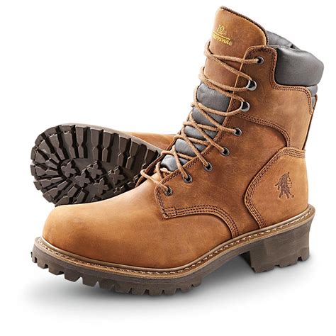 Men's Chippewa® IQ® 8" Logging Boots, Bark - 282425, Work Boots at ...