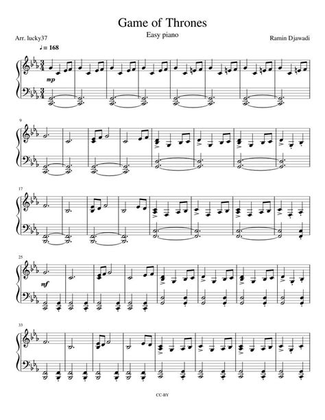 Print and download in PDF or MIDI Game of Thrones. Game of Thrones main theme adapted for a ...