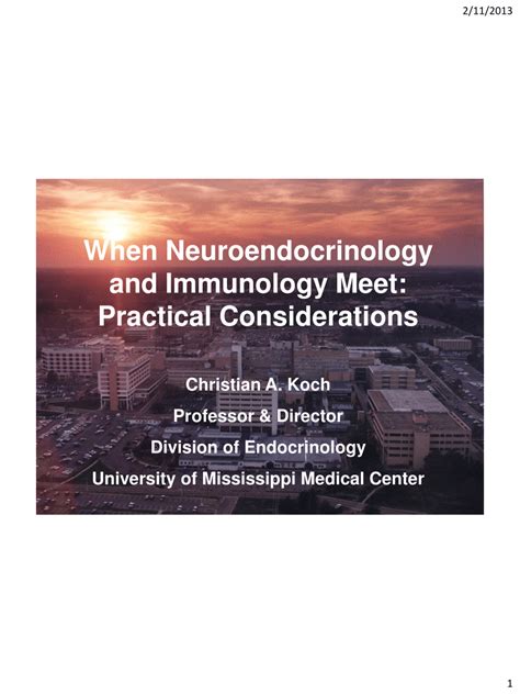 (PDF) When Neuroendocrinology and Immunology Meet: Practical Considerations