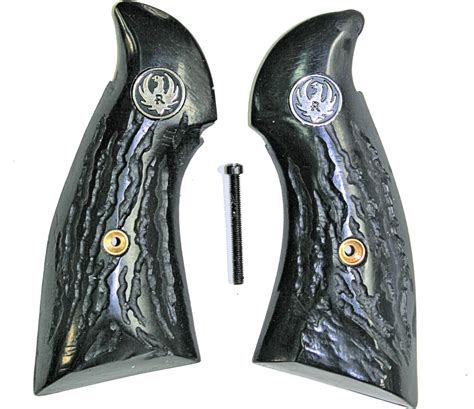 Ruger Security Six Revolver Imitation Jigged Buffalo Horn Grips With Medallions for sale