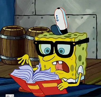 Spongebob reading a book | Spongebob, Spongebob memes, Spongebob books