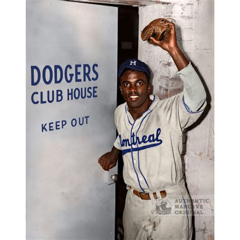 Jackie Robinson 1947 Brooklyn Dodgers Clubhouse 11 x 14 Colorized Print