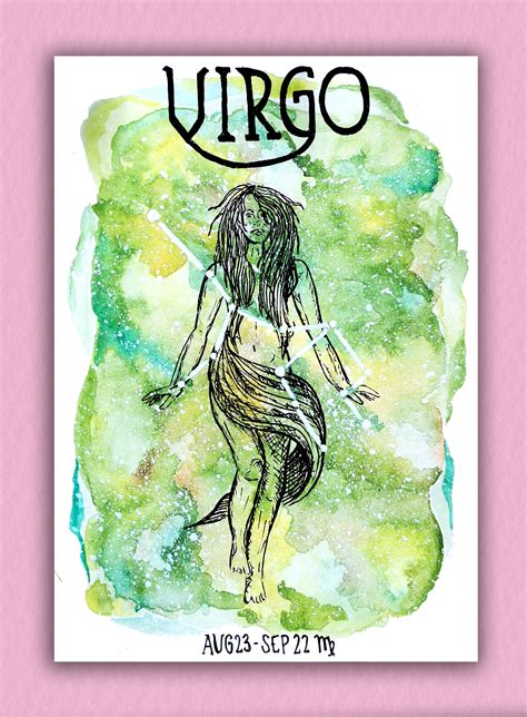 VIRGO HANDMADE Zodiac Astrology Art Print Tarot Card | Etsy