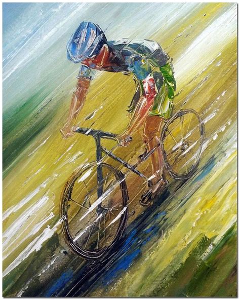 Cycling Race Hand Painted Modern Impressionist Bicyclist | Etsy ...