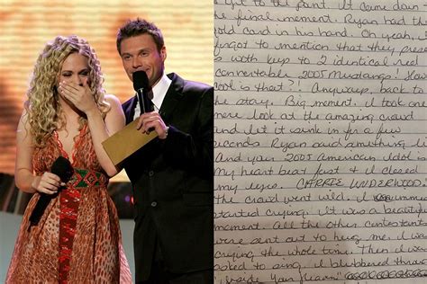 Read Carrie Underwood's Journal From Her 'American Idol' Win