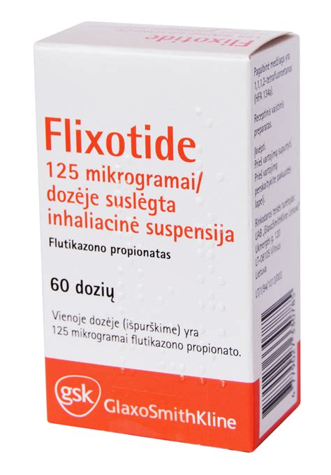 Flixotide Inhaler 125mcg 60 dose | Internetinėje “MANO vaistinėje”