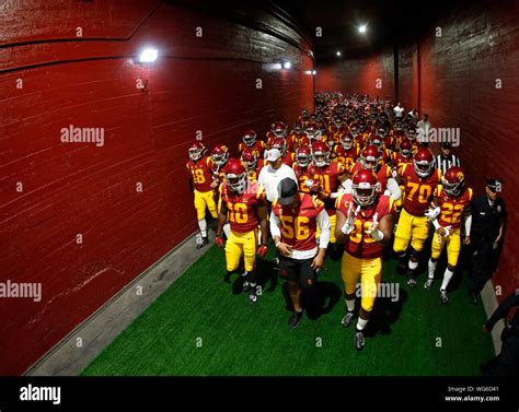 August 31, 2019 USC Trojans football team walk down the tunnel before ...