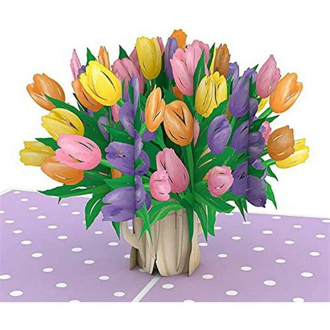 Lovepop Tulip Paper Flowers Pop Up Card, 5x7-3D Greeting Card, Pop Up ...