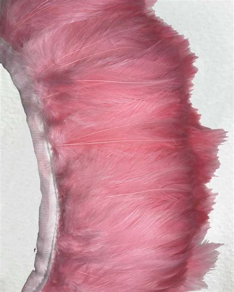 Soft pink turkey feather fringe - Libertashery