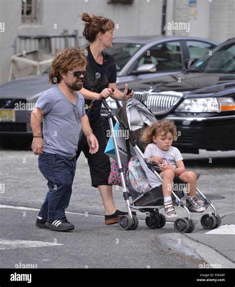 Peter Dinklage out with his family Featuring: Peter Dinklage, Erica Schmidt, Zelig Dinklage ...