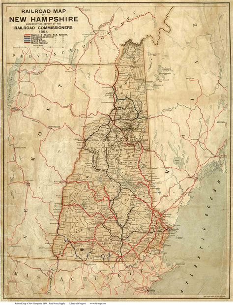 1894 Railroad map of NH